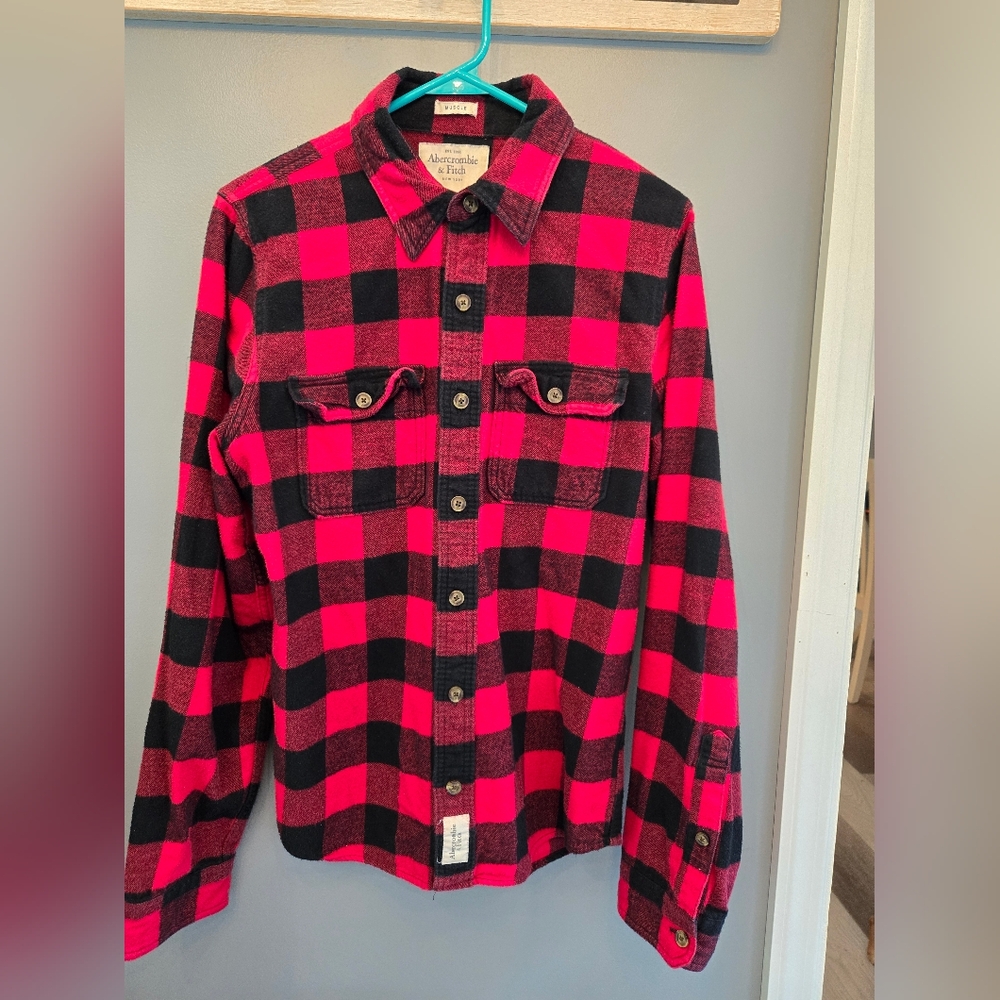 Abercrombie & Fitch Mens Large Muscle Fit Flannel
